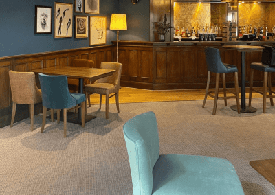 Bespoke restaurant and lounge furniture in bright tones, rich textures and contemporary style for a warm and welcoming guest experience.